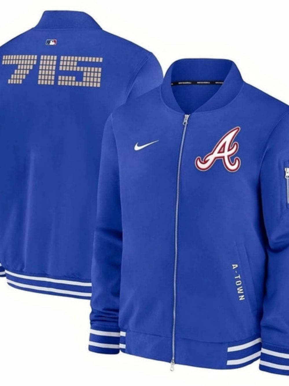 Nike Atlanta Braves Authentic Collection City Connect Full-Zip Bomber Jacket